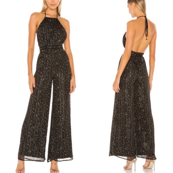 Tularosa Revolve Kendal Jumpsuit S Small Black Gold - Picture 1 of 8